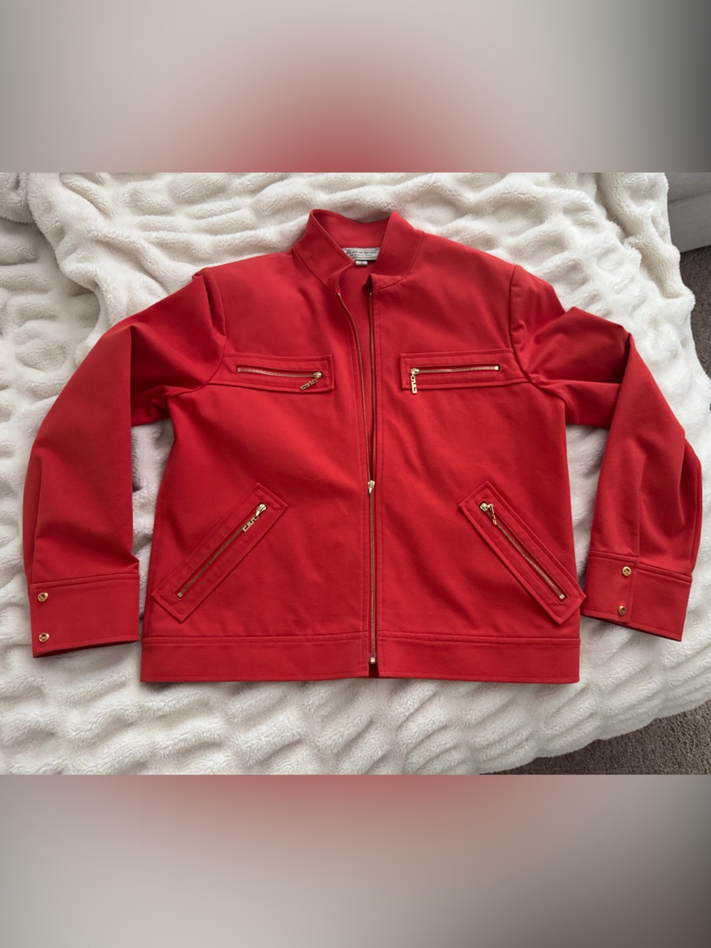 St John Sport, Orange Zip-Front Women's Blazer Jacket
